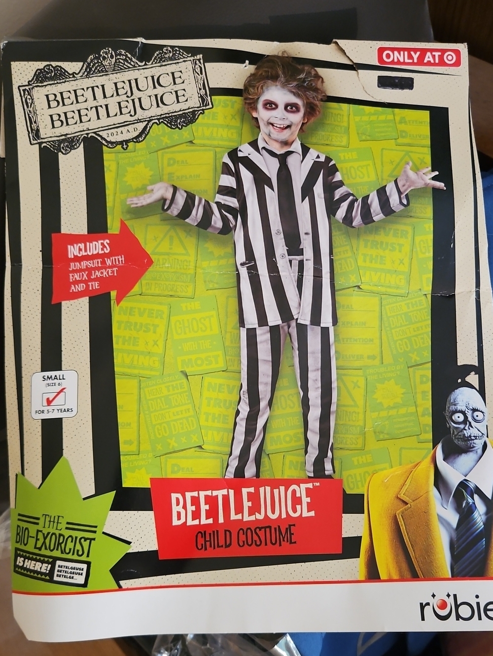 Beetlejuice Kids Black & White Striped Costume -